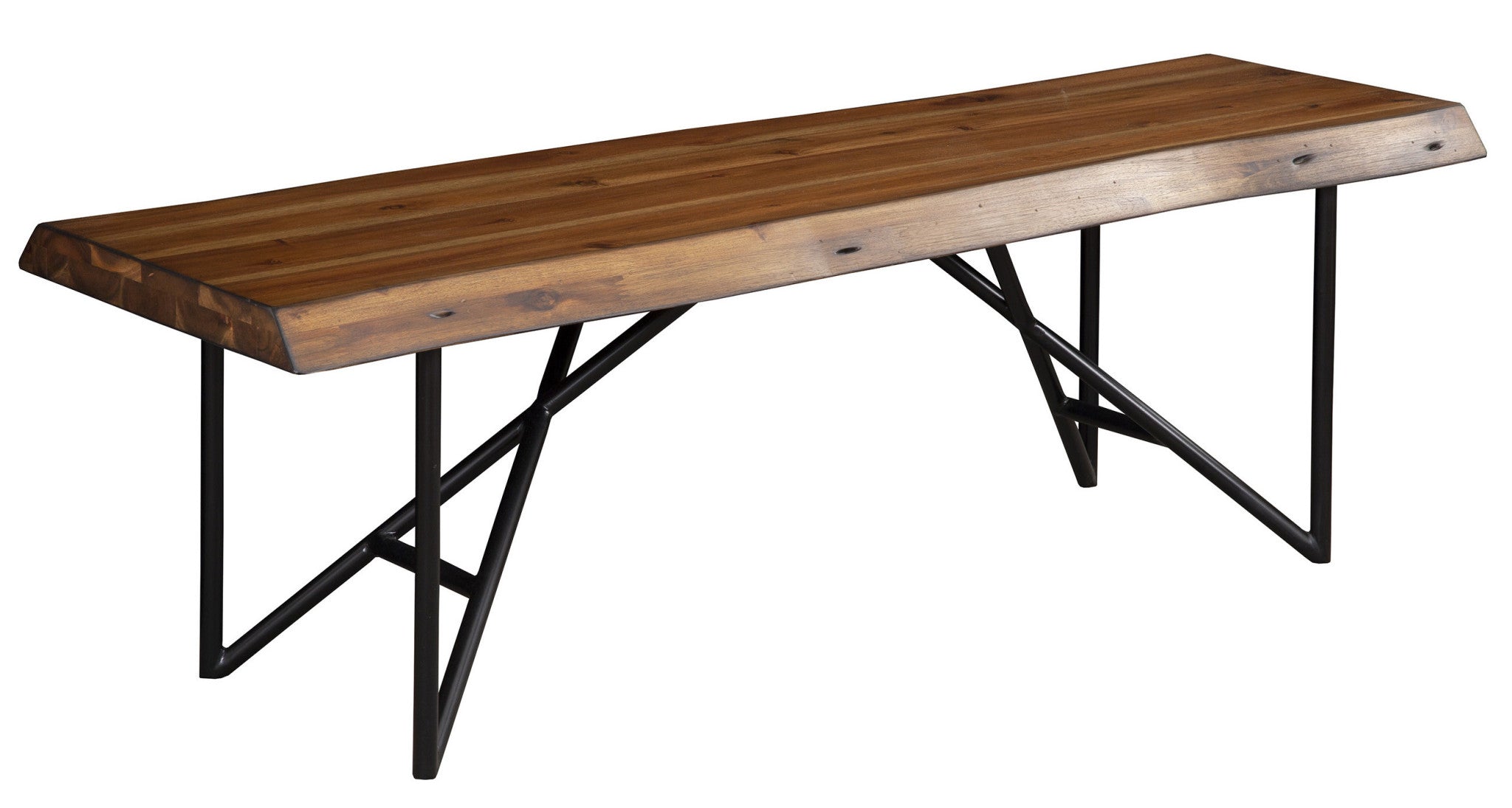 55" Brown and Black Solid Wood Dining Bench - Montana Home & Kitchen Co.