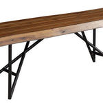 55" Brown and Black Solid Wood Dining Bench - Montana Home & Kitchen Co.