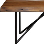 55" Brown and Black Solid Wood Dining Bench - Montana Home & Kitchen Co.