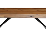 55" Brown and Black Solid Wood Dining Bench - Montana Home & Kitchen Co.