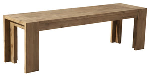 58" Natural Distressed Solid Wood Dining Bench - Montana Home & Kitchen Co.