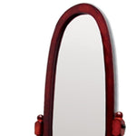 59" Brown Cherry Oval Framed Cheval Standing Mirror - Montana Home & Kitchen Co.