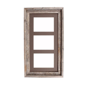 5X7 Natural Weathered Grey Three Photo Picture Frame - Montana Home & Kitchen Co.