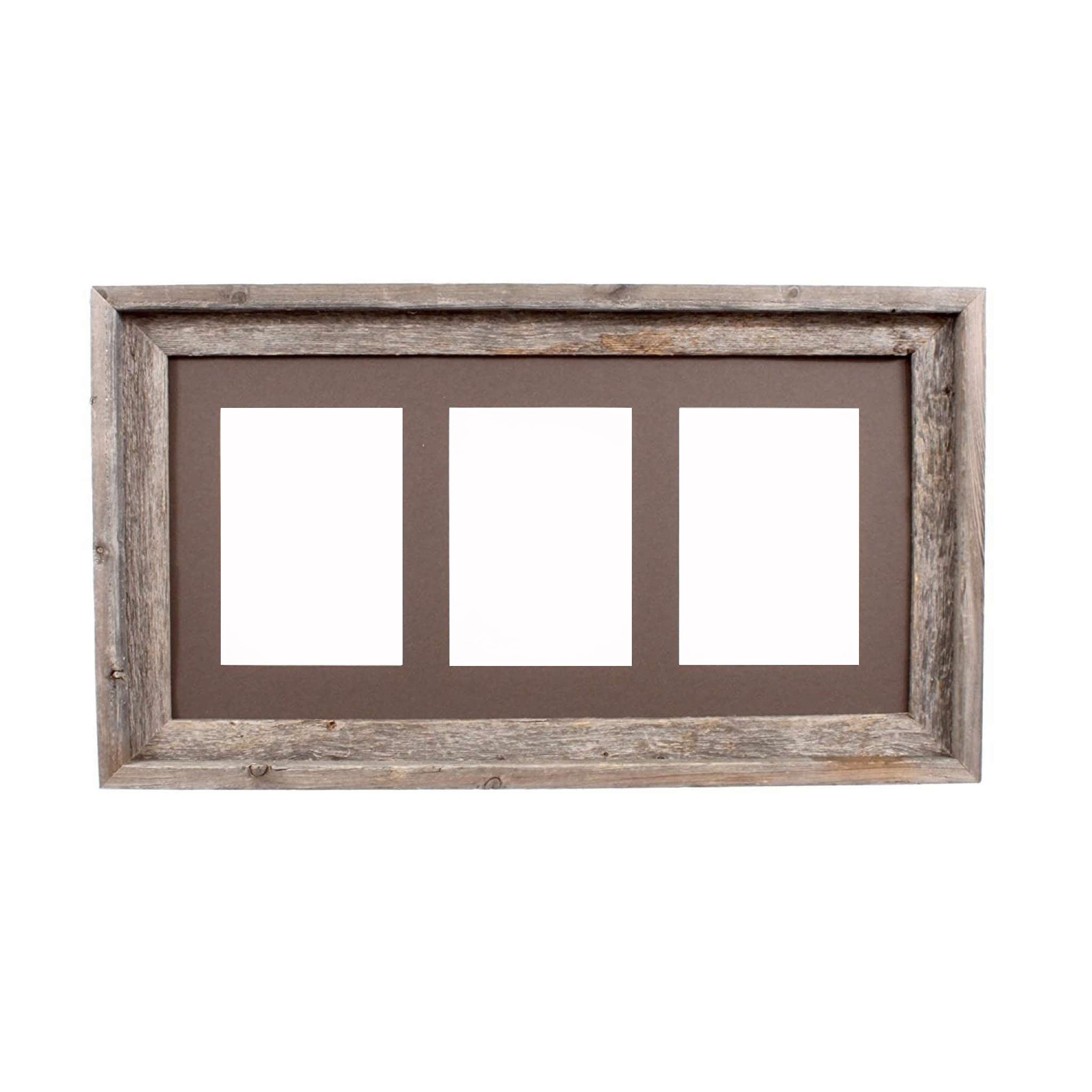 5X7 Natural Weathered Grey Three Photo Picture Frame - Montana Home & Kitchen Co.