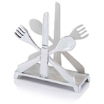 6" Aluminum Cutlery Design Free Standing Napkin Holder - Montana Home & Kitchen Co.