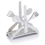 6" Aluminum Cutlery Design Free Standing Napkin Holder - Montana Home & Kitchen Co.