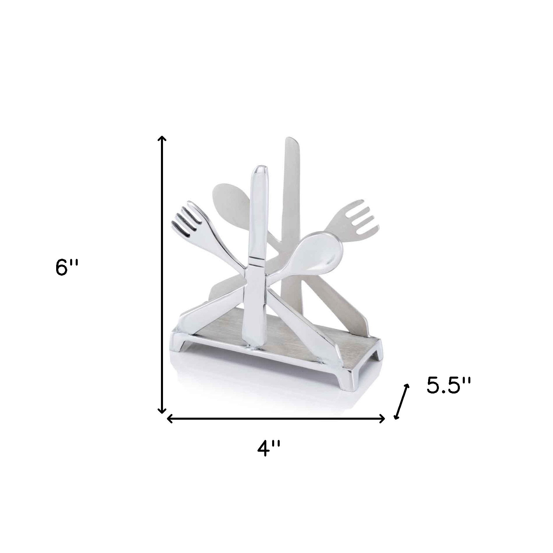 6" Aluminum Cutlery Design Free Standing Napkin Holder - Montana Home & Kitchen Co.