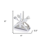 6" Aluminum Cutlery Design Free Standing Napkin Holder - Montana Home & Kitchen Co.