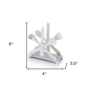 6" Aluminum Cutlery Design Free Standing Napkin Holder - Montana Home & Kitchen Co.