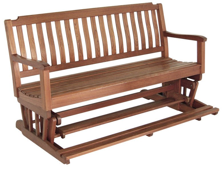 60" Brown Solid Teak Outdoor Glider Bench - Montana Home & Kitchen Co.