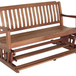 60" Brown Solid Teak Outdoor Glider Bench - Montana Home & Kitchen Co.