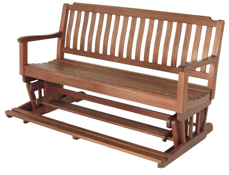 60" Brown Solid Teak Outdoor Glider Bench - Montana Home & Kitchen Co.