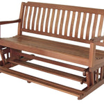 60" Brown Solid Teak Outdoor Glider Bench - Montana Home & Kitchen Co.