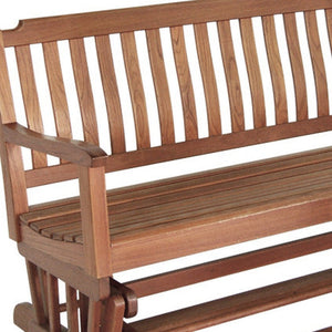 60" Brown Solid Teak Outdoor Glider Bench - Montana Home & Kitchen Co.