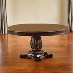 60" Brown Solid Wood Pedestal Base Dining Table - Montana Home & Kitchen Co.