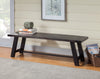 60" Gray And Dark Brown Distressed Wood Dining Bench - Montana Home & Kitchen Co.