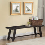 60" Gray And Dark Brown Distressed Wood Dining Bench - Montana Home & Kitchen Co.