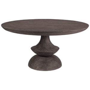 60" Gray Rounded Solid Wood Pedestal Base Dining Table - Montana Home & Kitchen Co.