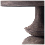 60" Gray Rounded Solid Wood Pedestal Base Dining Table - Montana Home & Kitchen Co.