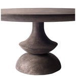 60" Gray Rounded Solid Wood Pedestal Base Dining Table - Montana Home & Kitchen Co.