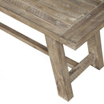 60" Natural And Brown Distressed Solid Wood Dining bench - Montana Home & Kitchen Co.