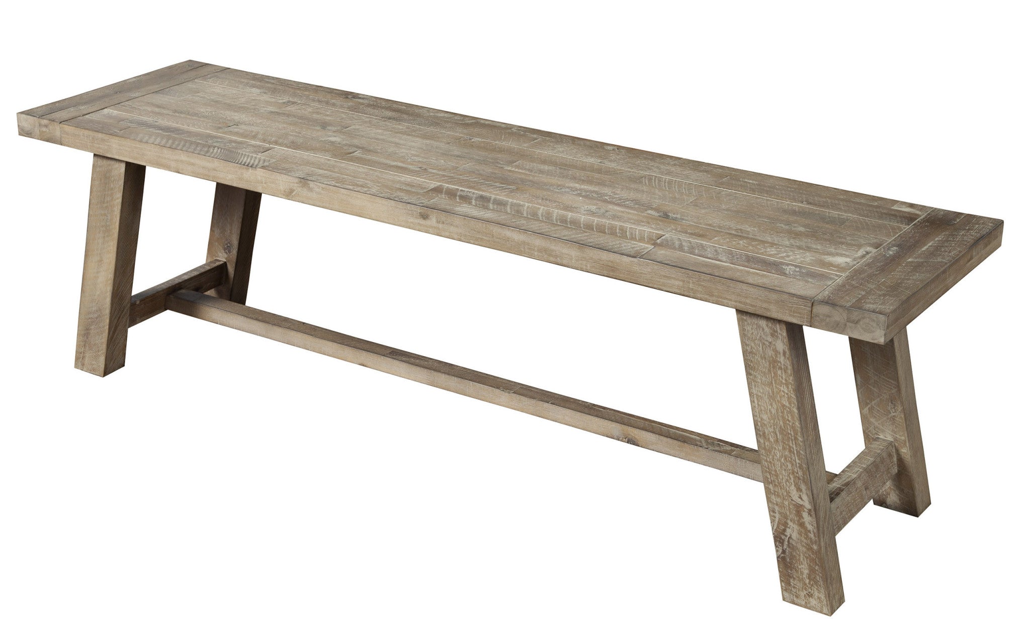 60" Natural And Brown Distressed Solid Wood Dining bench - Montana Home & Kitchen Co.