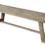 60" Natural And Brown Distressed Solid Wood Dining bench - Montana Home & Kitchen Co.