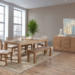 60" Natural Distressed Solid Wood Dining Bench - Montana Home & Kitchen Co.