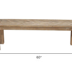 60" Natural Distressed Solid Wood Dining Bench - Montana Home & Kitchen Co.