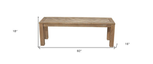 60" Natural Distressed Solid Wood Dining Bench - Montana Home & Kitchen Co.