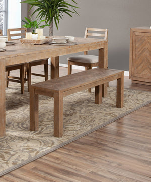 60" Natural Distressed Solid Wood Dining Bench - Montana Home & Kitchen Co.