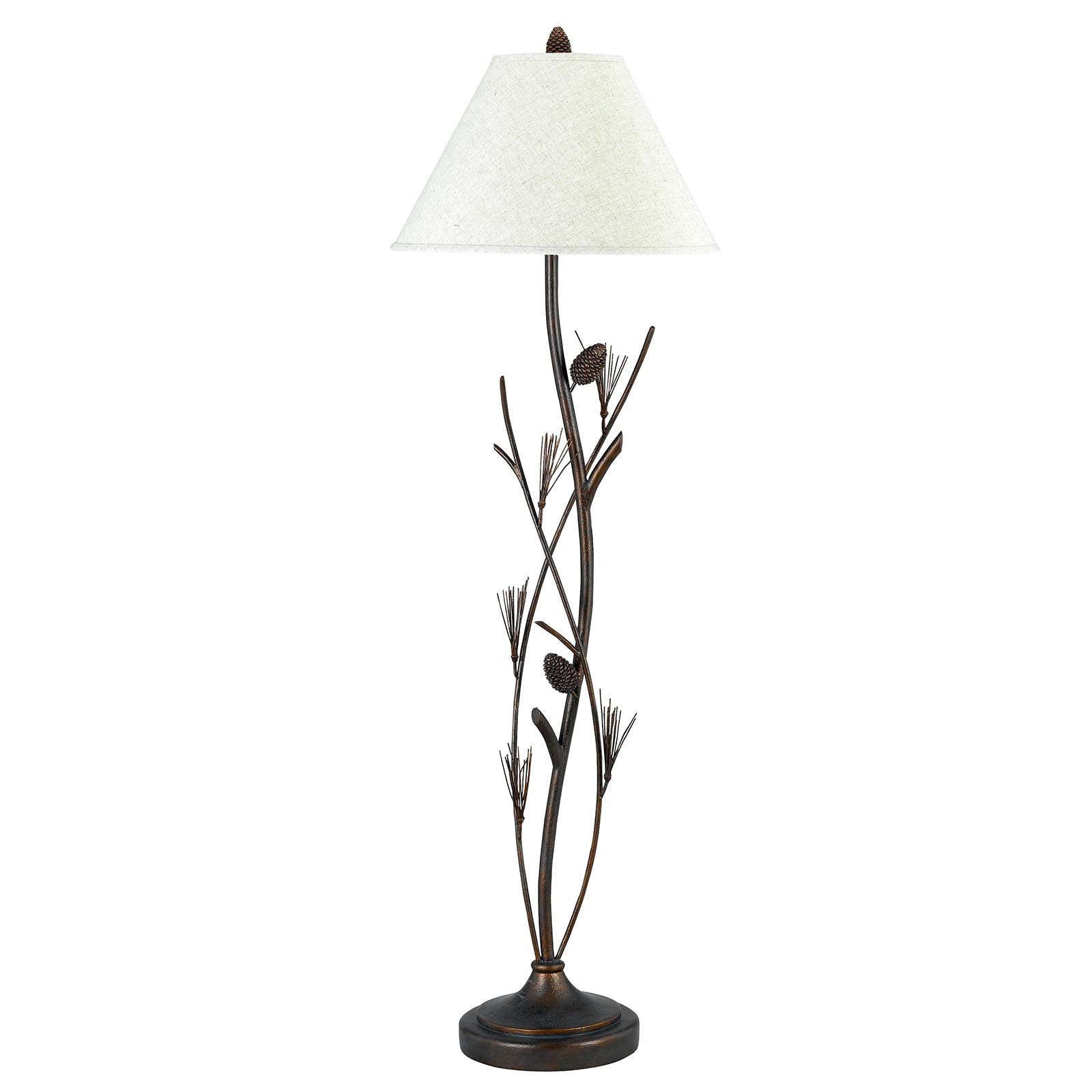 60" Rusted Traditional Shaped Floor Lamp With Brown Empire Shade - Montana Home & Kitchen Co.