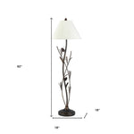 60" Rusted Traditional Shaped Floor Lamp With Brown Empire Shade - Montana Home & Kitchen Co.