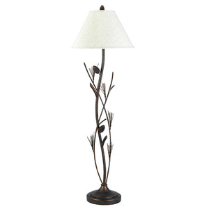 60" Rusted Traditional Shaped Floor Lamp With Brown Empire Shade - Montana Home & Kitchen Co.