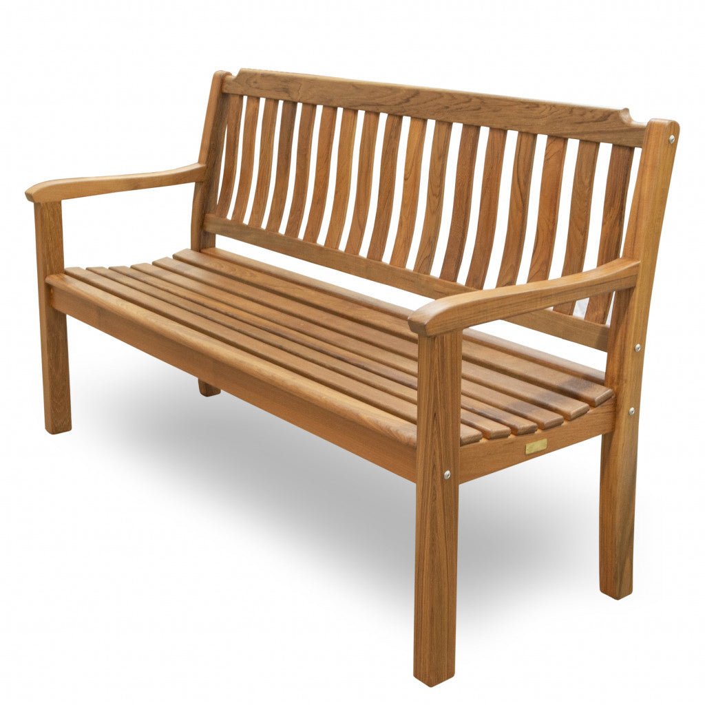 60" Teak Solid Wood Garden Bench - Montana Home & Kitchen Co.