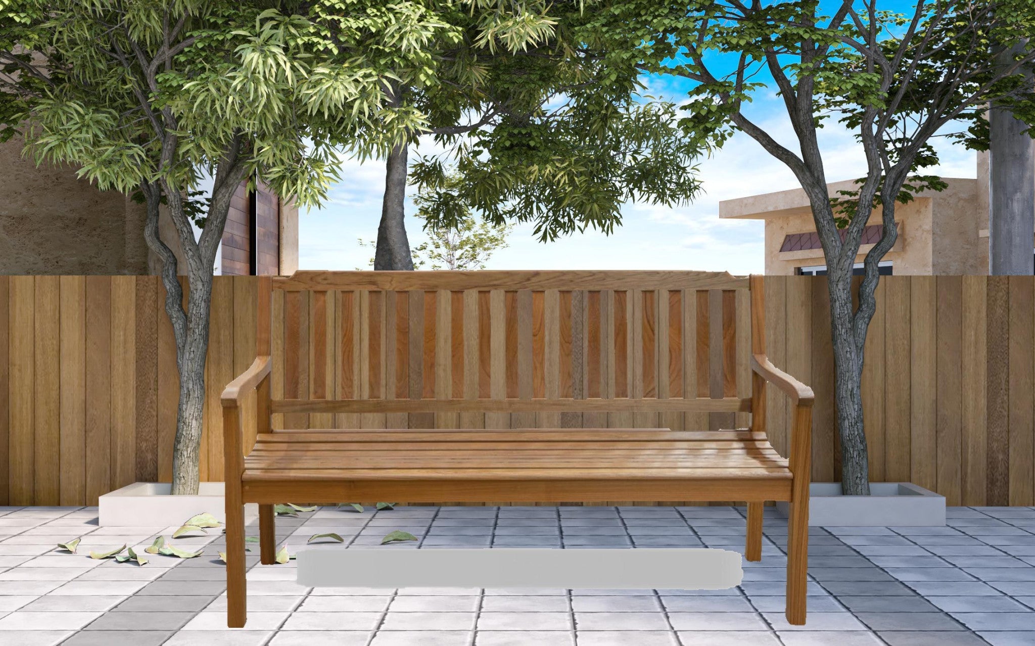 60" Teak Solid Wood Garden Bench - Montana Home & Kitchen Co.