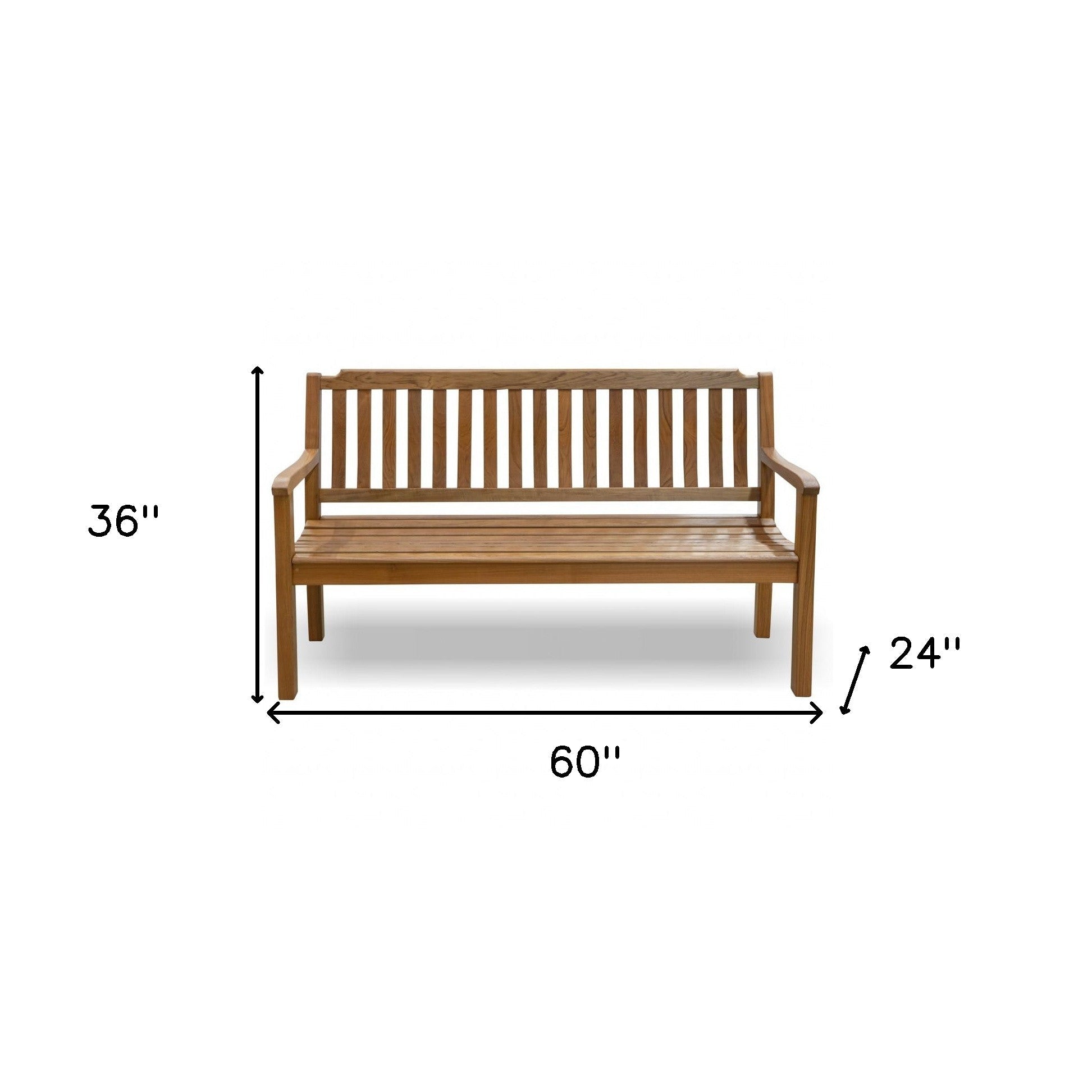 60" Teak Solid Wood Garden Bench - Montana Home & Kitchen Co.