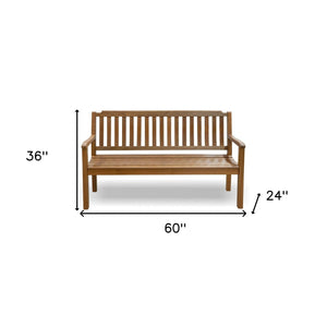 60" Teak Solid Wood Garden Bench - Montana Home & Kitchen Co.