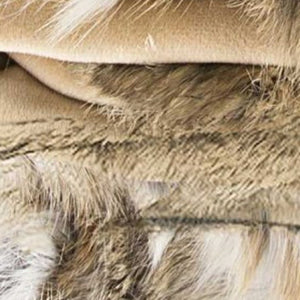 60" X 50" Tan Knitted Rabbit Fur Animal Print Throw Blanket - Montana Home & Kitchen Co.