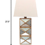 6.25 X 6.75 X 27.5 Gold Modern Illusionary Mirrored Base - Table Lamp - Montana Home & Kitchen Co.