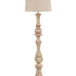 63" Distressed Brown Polyresin Curvy Body Floor Lamp With Beige Shade - Montana Home & Kitchen Co.