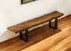 68" Brown and Black Live Edge Solid Wood Dining Bench - Montana Home & Kitchen Co.