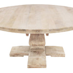 70" Brown Rounded Solid Wood Pedestal Base Dining Table - Montana Home & Kitchen Co.