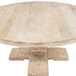 70" Brown Rounded Solid Wood Pedestal Base Dining Table - Montana Home & Kitchen Co.