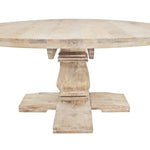 70" Brown Rounded Solid Wood Pedestal Base Dining Table - Montana Home & Kitchen Co.