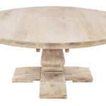 70" Brown Rounded Solid Wood Pedestal Base Dining Table - Montana Home & Kitchen Co.