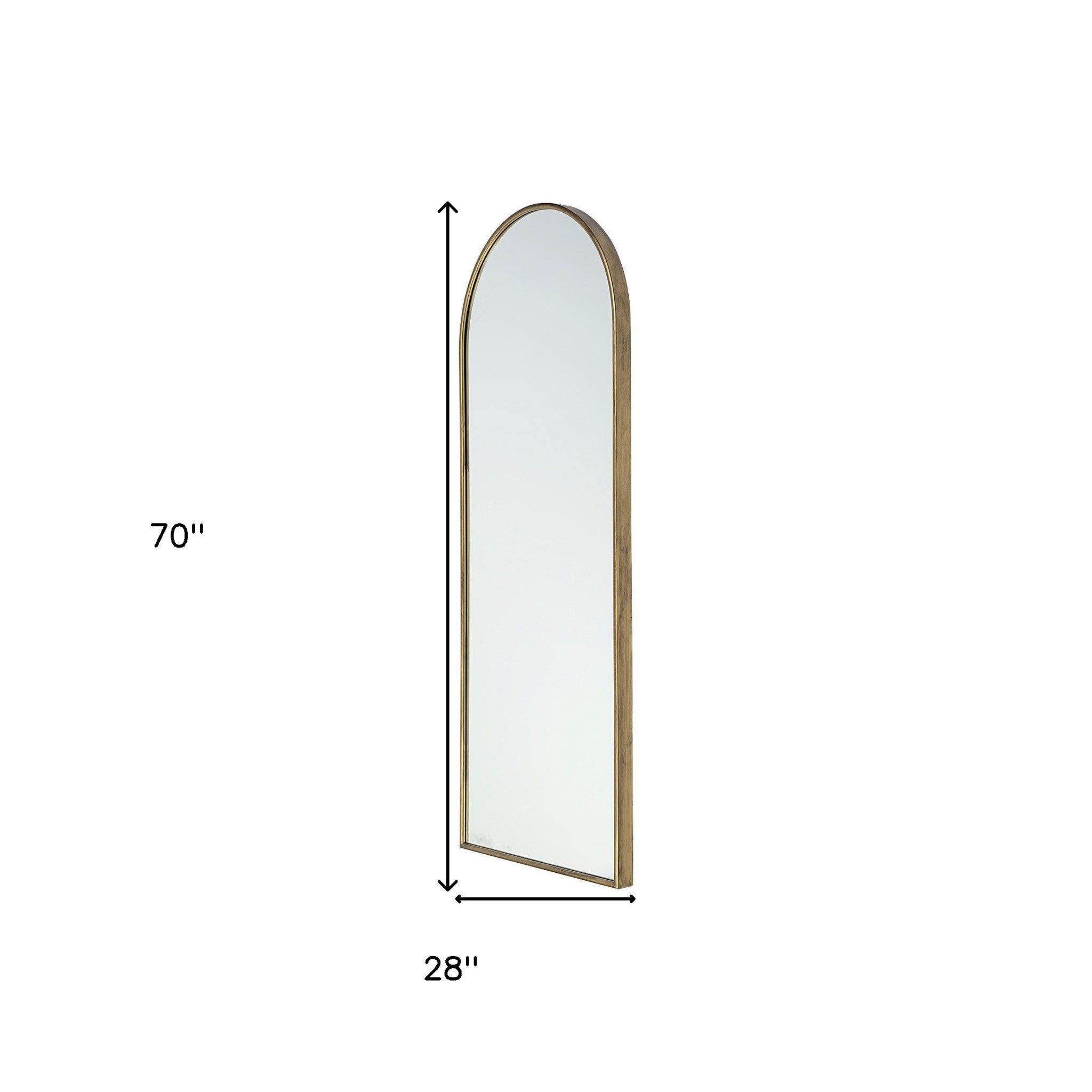 70" Gold Arch Metal Framed Accent Mirror - Montana Home & Kitchen Co.