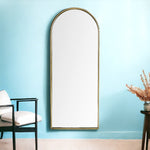 70" Gold Arch Metal Framed Accent Mirror - Montana Home & Kitchen Co.