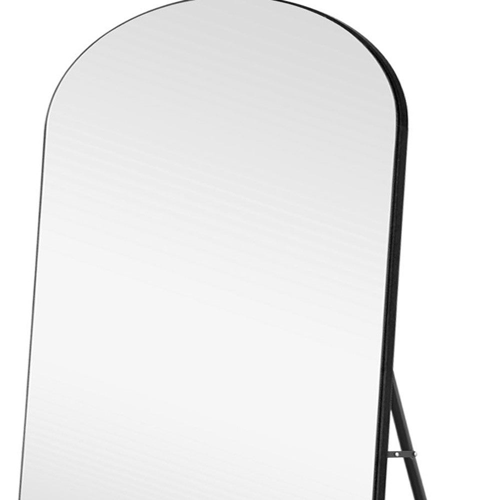 71" Black Arch Wood Frame Full Length Standing Mirror - Montana Home & Kitchen Co.