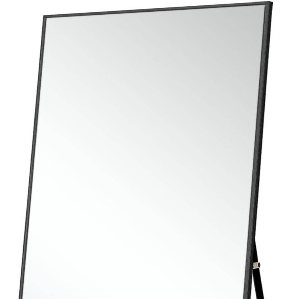 71" Black Metal Framed Leaning or Hanging Full Length Mirror - Montana Home & Kitchen Co.